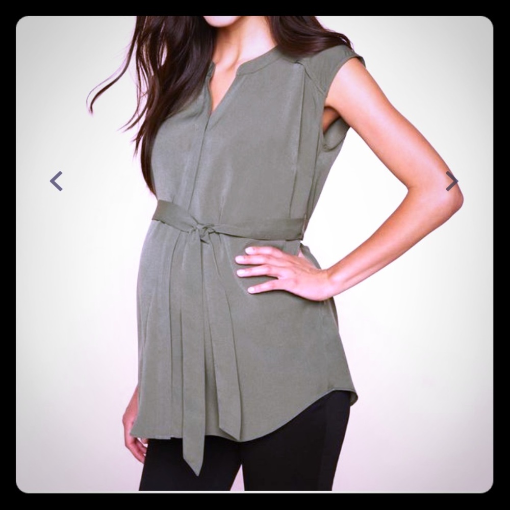 Cap sleeve tie maternity tunic